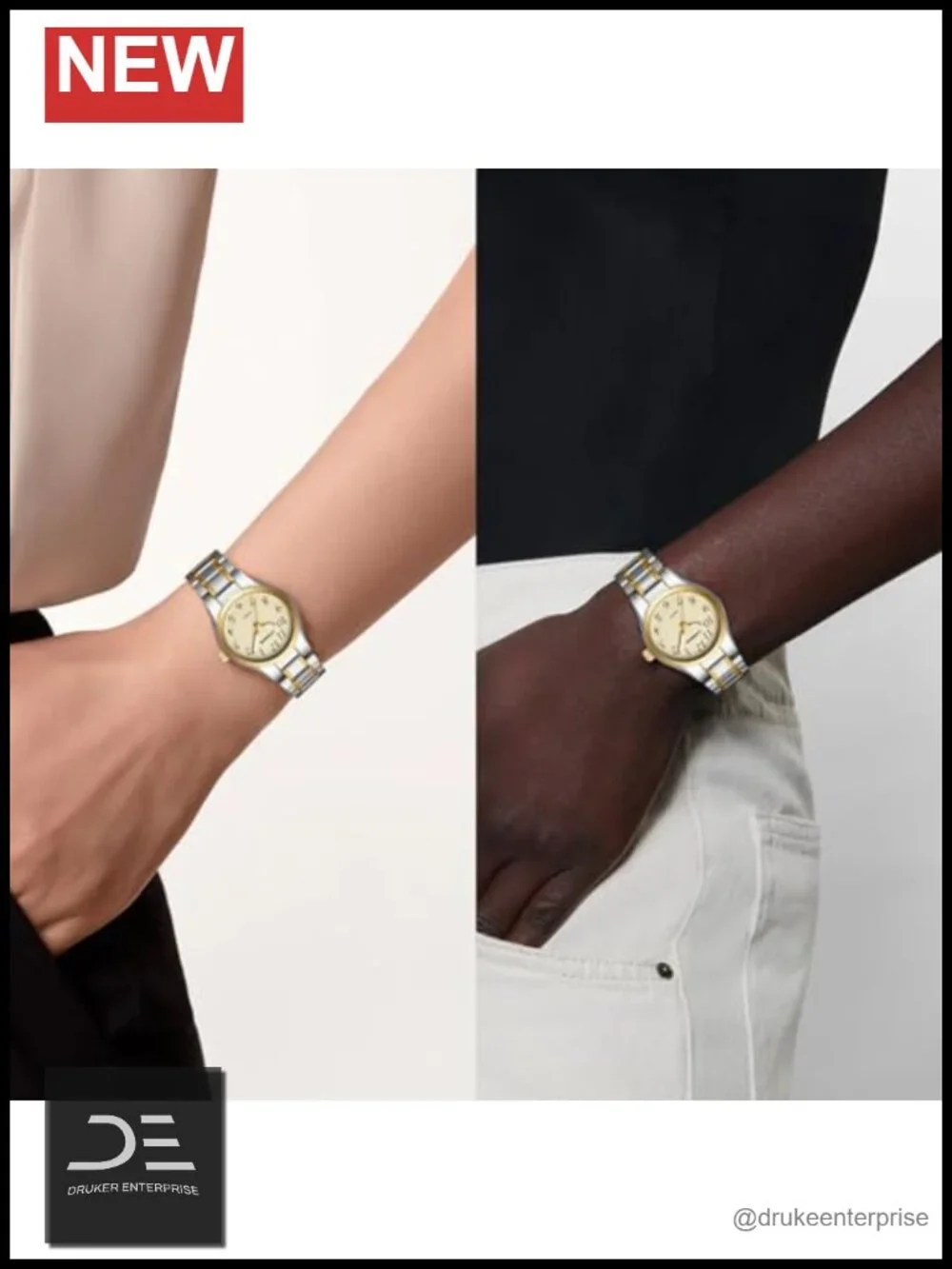 Easy Read Waterproof Ladies Quartz Watch Leather Band
